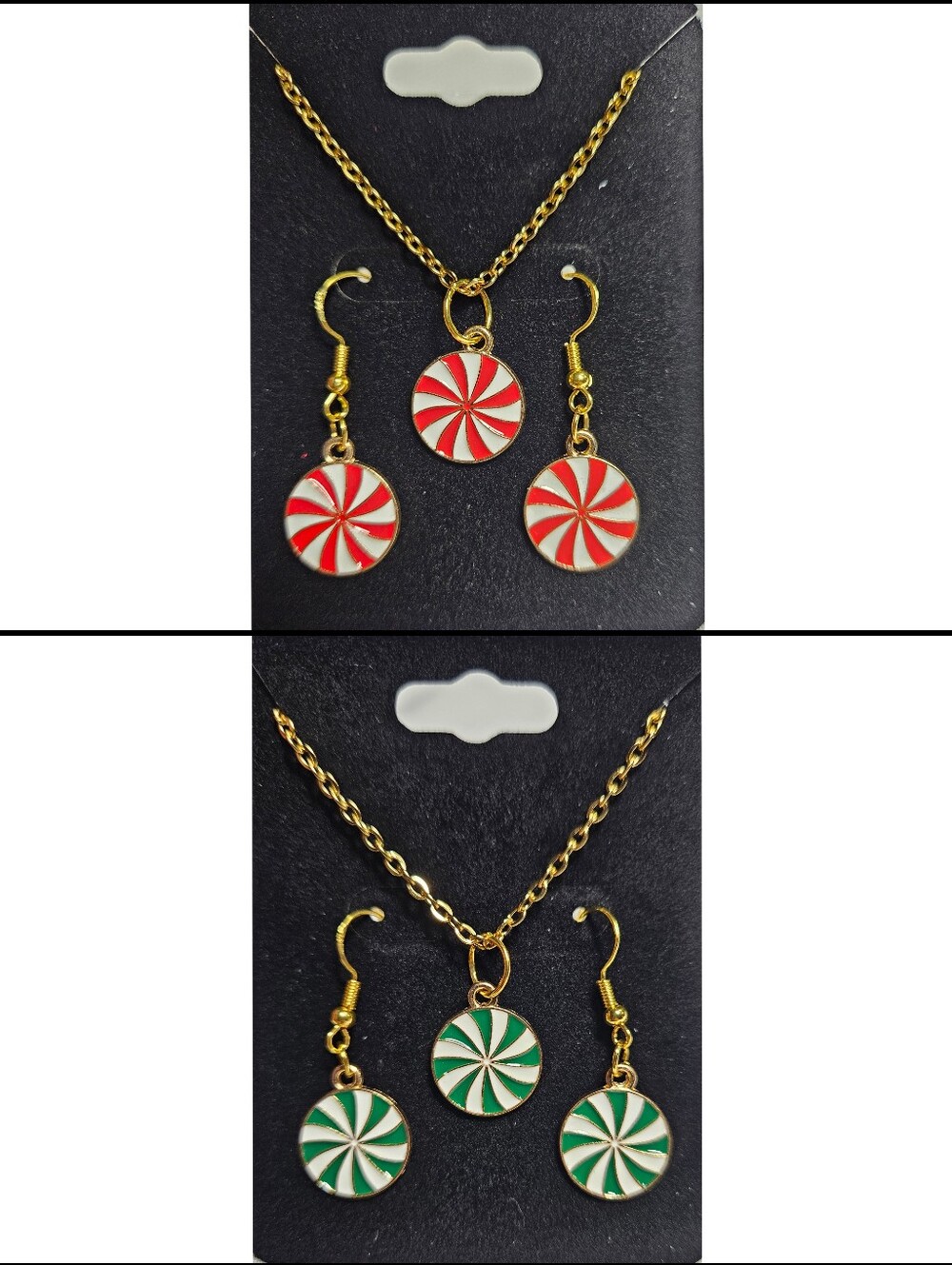 Pick 1 | Handmade Peppermint Candy Cane Necklace & Earrings Set